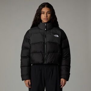 The North Face Saikuru cropped puffer jacket in black